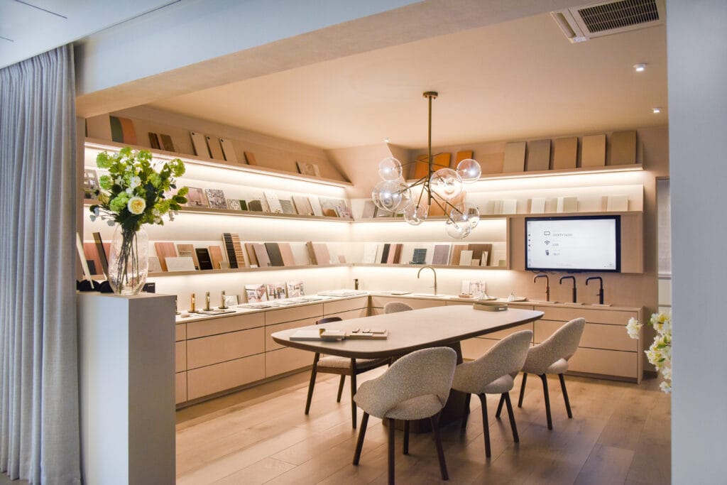 belevingsruimte van tifre met stalen en moodboards